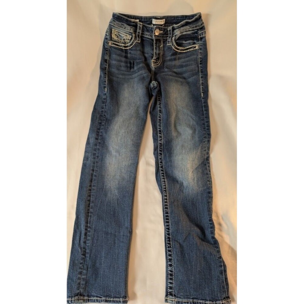 Vigoss Jeans Size 6 Womens Blue Denim Distressed Stretch Cotton Spandex